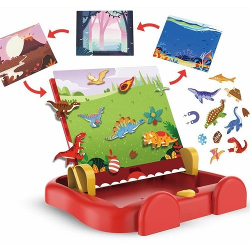 MAGNETIC PLAY AND DRAW-VS1258 - MY RED DINO MAGNETIC PLAY AND DRAW 35 MAGNETS 3 GAMES FOR 3+ AGES