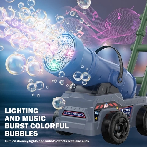 CANNON WHEEL BUBBLE-VS1098 - ELECTRIC CANNON WHEELED BUBBLE FOR 6+ AGES