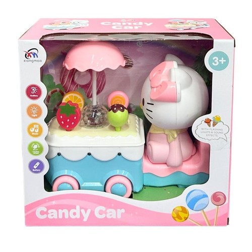 CANDY CAR KITTY-VS1115 - CANDY CAR WITH FLASHING LIGHTS AND SOUND EFFECTS FOR 3+ AGES