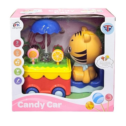 CANDY CAR TIGER-VS1116 - CANDY CAR TIGER WITH FLASHING LIGHTS AND SOUNDS FOR 3+ AGES