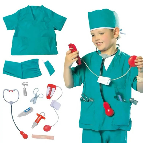 SURGEON COSTUME-D9/YW24096 - SURGEON COSPLAY  
 SMALL- 3/4 YERAS 
 MEDIUM -5/6 YEARS OLD 
 LARGE - 6/7 YEARS OLD