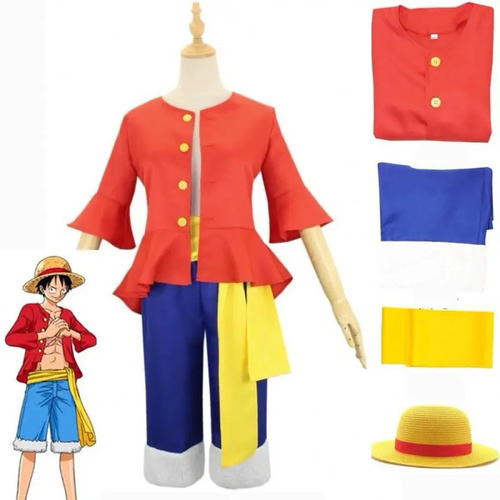 LUFFY COSTUME-D19/YW24121 - LUFFY COSPLAY  
 SMALL - 3/4 
 MEDIUM -5/6 YEARS OLD 
 LARGE - 6/7 YEARS OLD 
 X-LARGE - 8-9 YEARS OLD