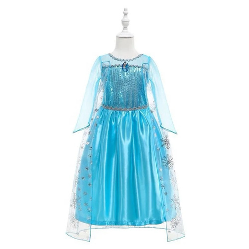 FROZEN-D21/YW24128 - FROZEN + WAND & CROWN  COSPLAY  
 SMALL - 3/4 
 MEDIUM -5/6 YEARS OLD 
 LARGE - 6/7 YEARS OLD