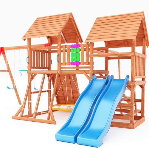 SWING AND SLIDE SET/PL-161 - SWING SET WITH SLIDE