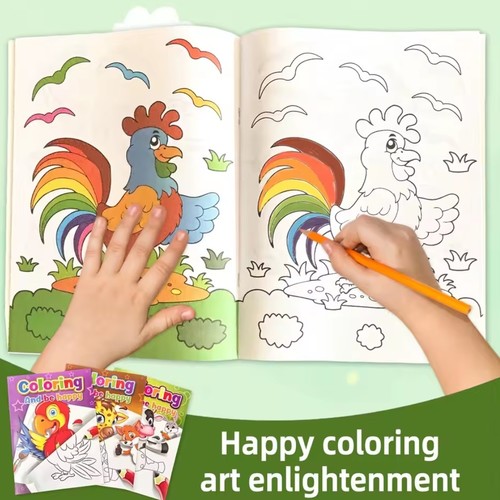 COLORING BOOK-HK24614 - Colorful Animal Patterns, Learn While Drawing, Happy Growth