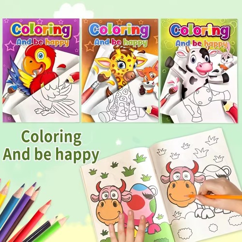 COLORING BOOK-HK24614 - Colorful Animal Patterns, Learn While Drawing, Happy Growth