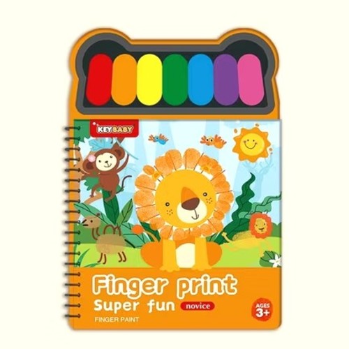 FINGER PAINT BOOK-HK24567 - COLORING BOOK WITH WATER PAINT PALETTE KIDS EDUCATIONAL TOYS