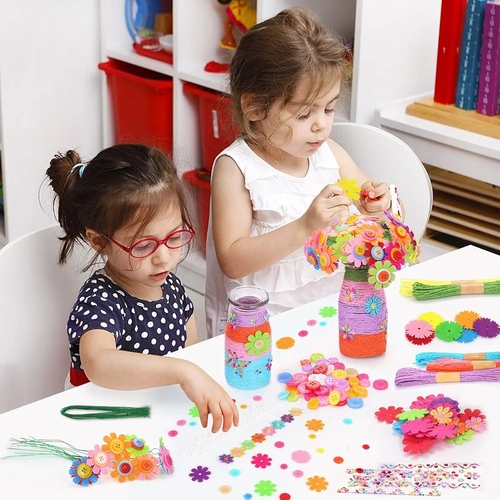 DIY BUTTON BOUQUET-VS2350 - MAKE YOUR OWN FLOWER BOUQUET WIT BUTTON. FOR 3+ AGES