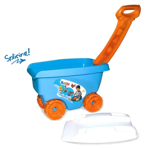 HAND CART-VS2275 - HAND CART WITH BLOCKS FOR 3+ AGES