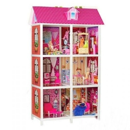فيلا افعلها بنفسك مع دمية - بيت الدمى هذا، المكون من ثلاثة طوابق وست غرف، يتسع لدمى كاملة الحجم. يتضمن ثلاث دمى جذابة بطول ٢٨ سم. من خلال ترتيب الأثاث في هذا القصر، يمكن لطفلك الصغير تطوير ذوقه الفني وإحساسه بالأناقة.

خصائص المنتج:
١. في بيت الدمى المخصص للأطفال، تناسب الدمية طولها الكامل.
٢. يتكون المنزل من إطار بلاستيكي مع فواصل من الورق المقوى.
٣. تصميم سهل التركيب ومستقر.
٤. يتكون المنزل من ٣ طوابق و٦ غرف.
٥. تتضمن المجموعة: - ٣ دمى، - خزانة ملابس، - فستانان، - أريكة، - سرير، - أغطية سرير، - طاولة بجانب السرير، - حقيبة سفر، إلخ.
٦. الفئة العمرية من ٥ سنوات فما فوق.
٧. أبعاد المنزل: ٨٤×٤١.٥×١٣٦ سم.
٨. التغليف: صندوق.
٩. أبعاد الصندوق: ٨٥.٥×١٤×٣٦ سم.