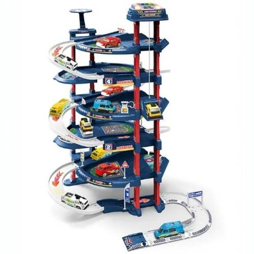 PARKING LOT SET-VS2220 - Blue
  Light Sound 5-storey city lift parking (with 2 alloy cars, 1 alloy aircraft,
  1 sign,&nbsp; 1 lighthouse, 1 map)