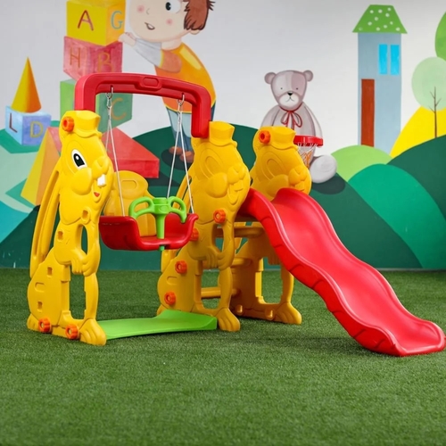 ZK02006/Swing and slide set - Swing and Slide Set for Toddler, 4-in-4 Kids Play Climber Swing Playset w/Basketball Hoop, Extra Long Slide with Buffer Zone, Easy Setup Climb Stairs for Indoor Outdoor Games