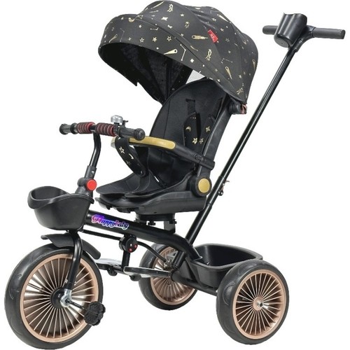 BABY STROLLER/JH-2017 - Front
wheel 11 inches, rear wheel 9 inchesbasket, bell, visor, fenders, protective pad on the steering wheel, container holderPeculiaritiesadjustable seat, steering wheel control, steering wheel adjustment