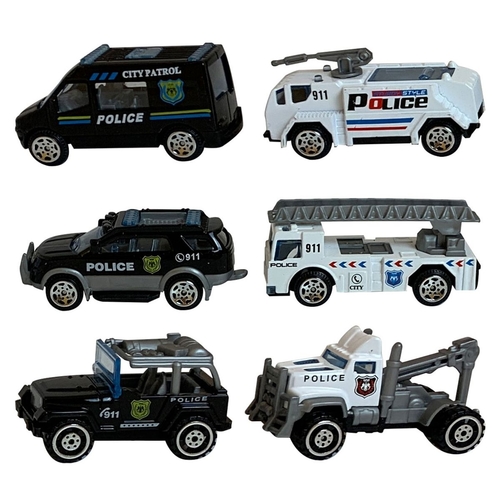 TRUCK SET-VS2210 - Suitcase with 6 police cars. Ultra-resistant suitcase with compartments to store 18 1:64 scale cars. Includes a map with roads so you can create your own adventures. The suitcase can be disassembled, connected, and assembled with other editions to display them however you like.