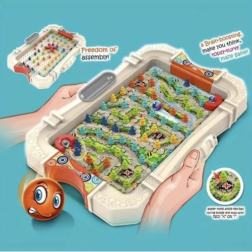 MAKE-A-MAZE/007-168 - Balancing marble maze game ,interactive puzzle toy for kids,educational brain teaser ,family entertainment ,unisex ,birthday & holiday gift ,plastic for 4+ ages