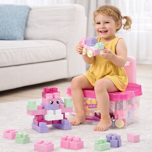 building blocks VS2568 - This item is a childrens building block set, specifically identified as the Mega Bloks Create and Play Junior Fun Building Set.&nbsp;Components: Includes 55 colorful building pieces.