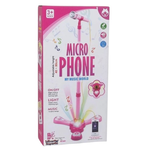 Microphone-VS2619 - Kids karaoke machine microphone adjustable stand music play toys set girls suitable for 3+.
