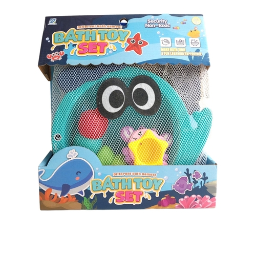 MT700/277-01 BATH TOY - bath toy set designed to make bath time an educational and fun experience.&nbsp;Set Contents: Includes a mesh storage bag and various small floating toys, such as a starfish and octopus.&nbsp;Safety: The product is labeled as security non-toxic, ensuring it is safe for children.&nbsp; Ages 3+