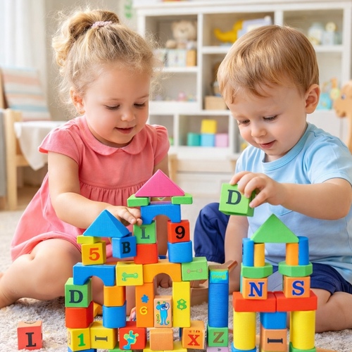 8618 Soft Blocks - Early Education Soft Blocks toy set designed for children aged 18 months and older.3D EVA foam building blocks.&nbsp;Set Size: Contains 80 pieces for stacking and building.&nbsp;Educational Focus: Promotes sensory exploration, cognitive development, fine motor skills, and spatial imagination.&nbsp;Safety: Made from high-quality, soft foam to prevent injuries during playtime.