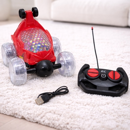 L6 R/C SPIDER-MAN Car - Marvel Spider-Man remote control stunt car designed for children aged 3 and up.&nbsp;Features: Performs 360-degree rotation, flips, and dynamic turns.&nbsp;Lights and Sound: Equipped with LED lights on the wheels and body, along with music functionality.&nbsp;Control: Comes with a full-function radio remote control for forward, reverse, and turning actions.&nbsp;Design: Features a red Spider-Man themed body with durable tires for performing stunts.