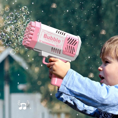 Bubble Gun-P120 - Bubble Machine Gun for Kids, 40 Holes Rocket Bubble Maker with Light, Bubble Blaster Bubble Blower Toys Party Favor Graduation Outdoor Activity for Kids Age 3 4 5 6 7 8