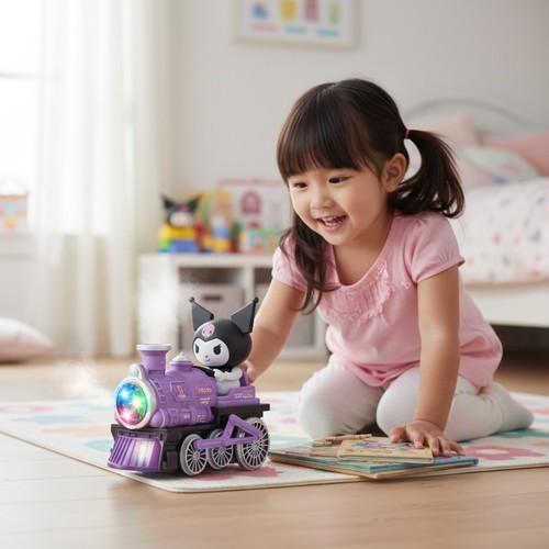 Kuromi Train/6608-47B - kuromi train with 3d lightning,sound,universal and spray for 3+ ages