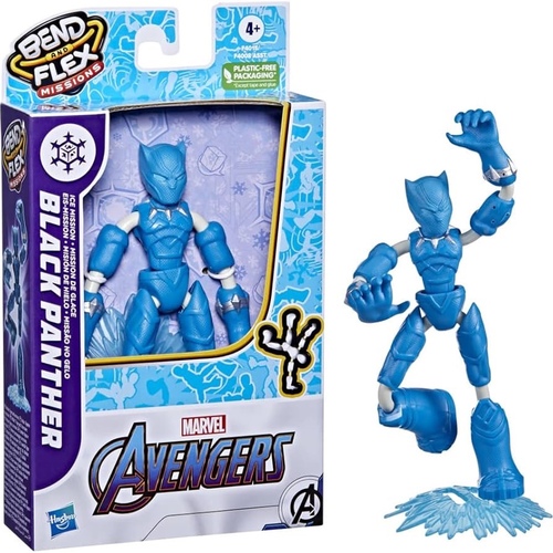 Black panther - F4015 - Flexible Black Panther action figure that can be bent and posed into fun action stances, inspired by Marvel heroes