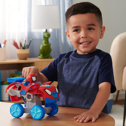 Spidey Transforming Car -SNF0167 - An exciting toy from Spidey that transforms from a car into a robot, featuring a web-launching action for dynamic and adventurous play.