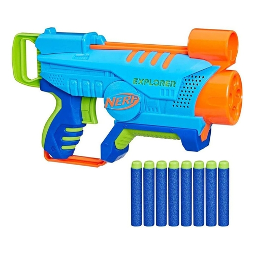 Nerf Elite Jr. Explorer Easy-Play Toy Blaster F6367 - Specifically designed for young children aged 6 and up who are just starting out with Nerf battles.