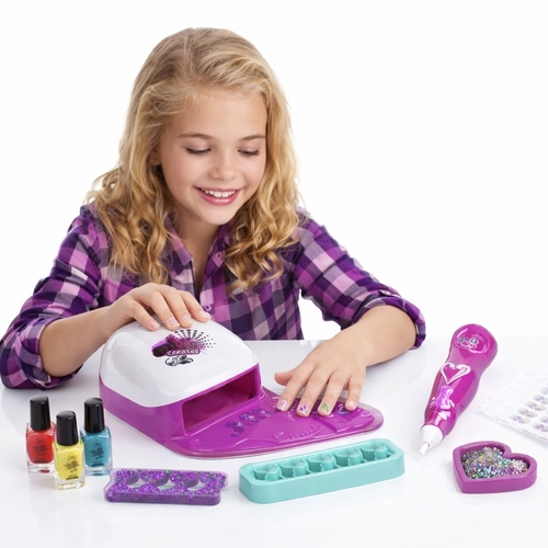 Mbk-359Nail Art - This item is an Askato Girl's Creator Nail Art Studio, a toy manicure set for children.Includes a functional nail dryer, multiple nail polishes, glitter, and decorative accessories.Allows children to design their own nails and create sparkling looks.Features a tool for styling and decorating nail art.