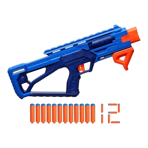 G0879 Nerf Double Impact - Nerf N Series Double Impact Blaster: The double impact features blasting with a pump action. Launch the darts with exciting nerf battles. Ages 8+