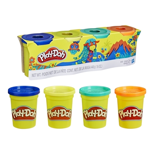 E4867 PD WILD - Play-Doh 4 Pack of Wild Non-Toxic Colors, 4-Ounce Cans (Dark Blue, Bright Green, Orange, Green), Preschool Crafts ages 2+