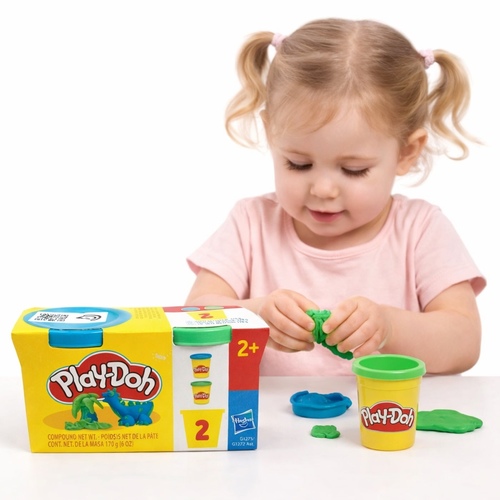 G1272 PD 2 Pack Ast - Play-Doh 2 Color Set #1.Target Age: Designed for children ages 2 and up.Features: Includes two colorful cans of soft, non-toxic modeling compound for creative play