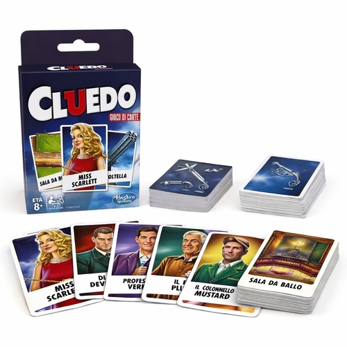 E7589 CLUEDO CARD - The Cluedo Card Game (known as Clue in North America) by Hasbro Gaming. It is a fast-paced, quick-playing strategy game that puts a twist on the classic murder mystery board game.&nbsp;&nbsp;A player makes an accusation, and if the cards under the 