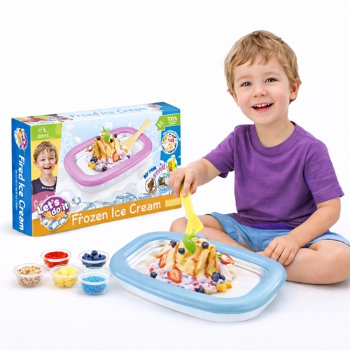 DIY Fried Ice Cream Machine Toy 3737B - The kit typically includes:A&nbsp;freezing blue tray&nbsp;Mixing&nbsp;spatulas&nbsp;for 