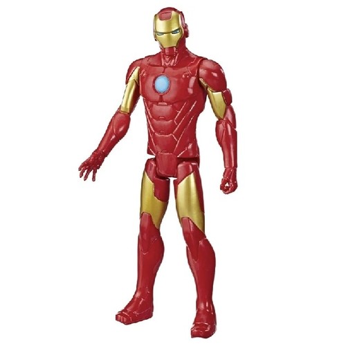 12-Inch Iron Man Action Figure E7873 - This action figure is the Marvel Avengers Titan Hero Series Iron Man, a 12-inch scale figure from Hasbro. It features a design inspired by the classic Marvel character and is built for kids aged 4 and up.