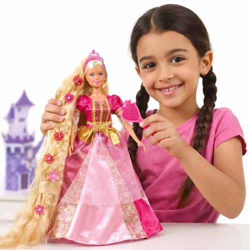 105738831 SL Rapunzel - Steffi Love Fluffy Doll.&nbsp;Features: It features a fashion doll with long purple hair and a fluffy purple fur coat.&nbsp;Accessories: Includes a fashionable outfit and accessories.&nbsp;Target Age: Suitable for children aged 3 years and older.