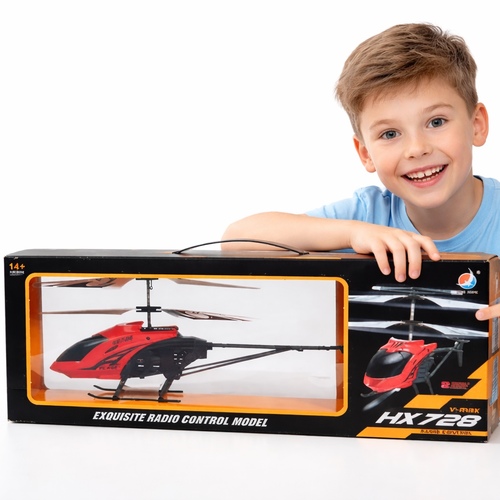 HX728 Helicopter - This item is a V-Max HX728 remote control helicopter toy.Model: V-Max HX728Type: Radio-controlled toy helicopterPower Source: Battery operatedAge Recommendation: 14+ yearsFeatures: Durable plastic construction, intended for indoor use.