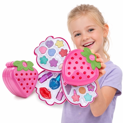 Makeup Set-828H - Cute Strawberry Shaped Cosmetics Play Set Fashion Makeup Kit for Girls Toys