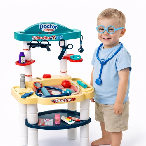 Doctor set-DK689-4A - Pretend medical instruments such as a stethoscope, thermometer, and syringe.&nbsp;Recommended Age: Designed for children ages 3 and older.