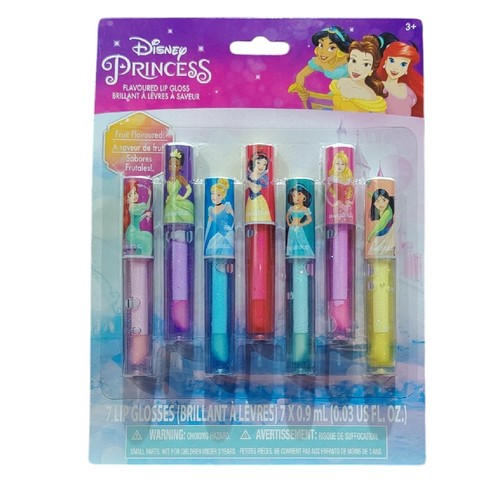 Princess Flavoured Lip Gloss 70204 - This Townley Girl Disney Princess 7-pack lip gloss set features fruit-flavored, sparkly glosses inspired by beloved Disney characters.