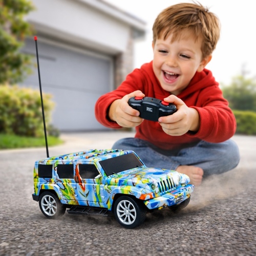VS2227 R/C Car - Sport Car remote control Jeep toy car, likely an off-road RC model.&nbsp;Scale: 1:18Type: Remote Control (R/C) Racing CarDesign: Jeep-style body with camouflage patternFeatures: Functional radio control for racing purposes3+ages