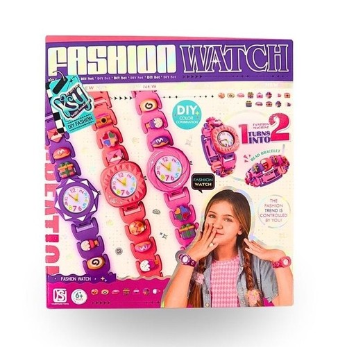 2-in-1 DIY Fashion Watch Kit  KSY937A - Unique Feature:&nbsp;Enables children to personalize their accessories with interchangeable bands, face surrounds, and charms. Target Audience:&nbsp;Designed for creative play, specifically tailored for girls.