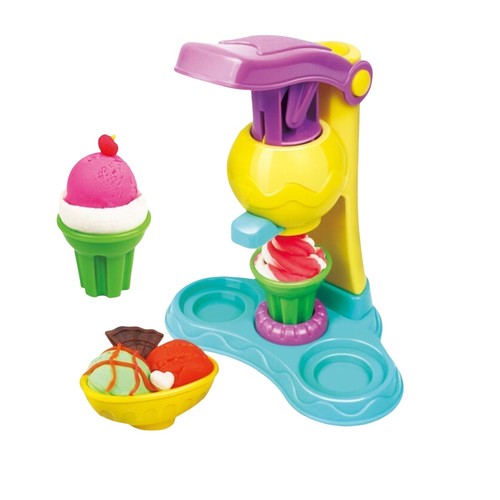 5596-A DOUBLE TWISTER ICE CREAM - Ice Cream Double Twister play dough set.&nbsp;Features: Includes a twisting machine, five pots of modeling clay, molds, and dessert accessories.Material: Made from non-toxic, safe modeling clay.Age Range: Suitable for children aged 3 years and above.