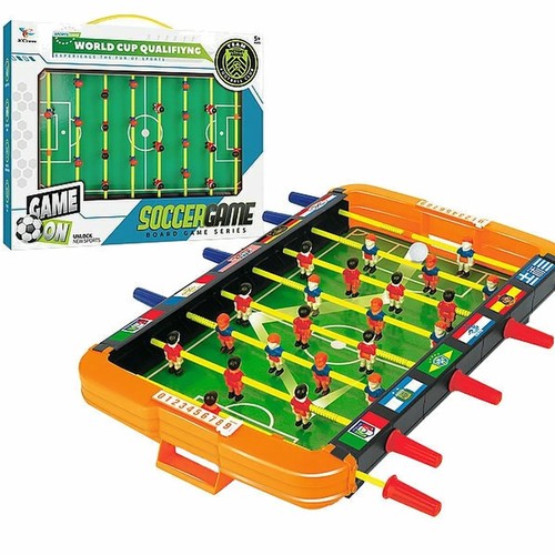 2413 Soccer Game - portable mini foosball tabletop soccer game.&nbsp;&nbsp;Approximately 36cm x 35cm x 5.5cm, making it compact and portable for indoor use.&nbsp;: Features 6 rows of players on rotating rods, designed for 2-4 place&nbsp;Crafted from durable, sturdy plastic for longevity.&nbsp;Features: Includes manual scoreboards at both ends of the field and ergonomic handles for precise control.&nbsp; 5+age