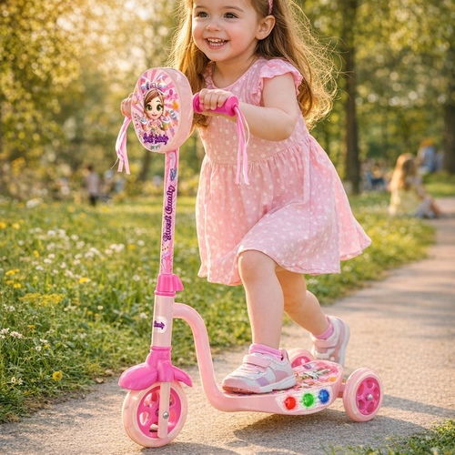 14222-6 TOO CUTE SCOOTER - So Cute To cute and Sweet 3 wheel Scooter with Lights,.Suatible for 4yrs old and above.