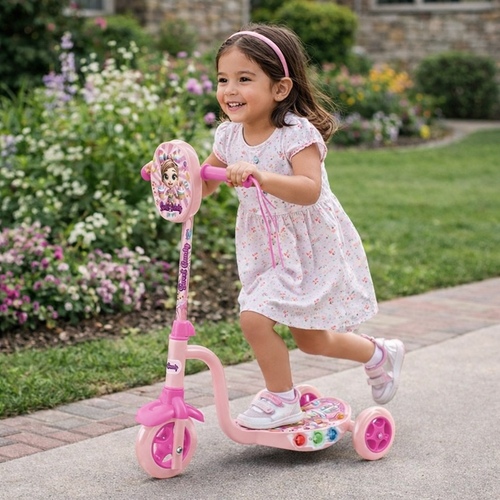 14222-7 SWEET CANDY SCOOTER - Sweet Candy 3 Wheel Scooter with light, Suitable for children age 4+and above.