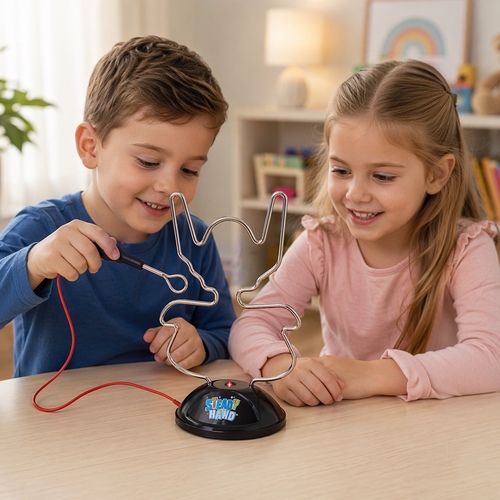 89602 Steady Hand - The Electric Shock Maze challenges young minds with an electrifying twist! This touch-sensitive maze game offers thrilling fun while sharpening kids' hand-eye coordination and focus.
