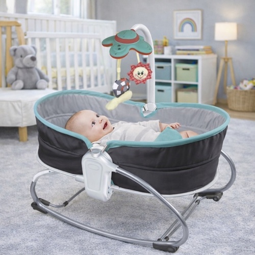 68148/Baby cradle BLUE - Baby cardle 3 in 1 rocker napper for kids age 0+