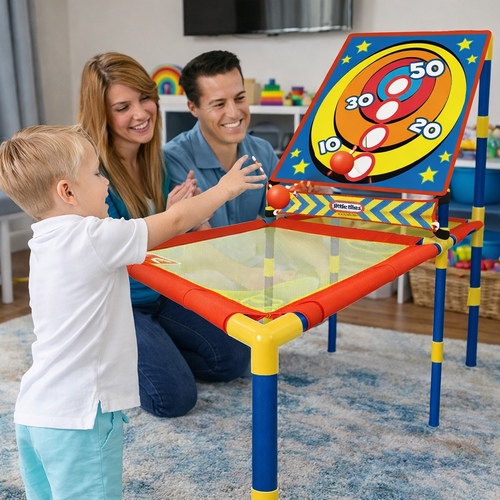 Games Rebound-vs0685 - Little Tikes 3-in-1 Easy Score Rebound Games, Cloth Pad with Stretch Tech Fabric for Arcade, Tennis, and Basketball Games with Balls and Paddles 
  for Kids Ages 3-6